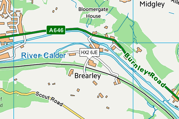 HX2 6JE map - OS VectorMap District (Ordnance Survey)