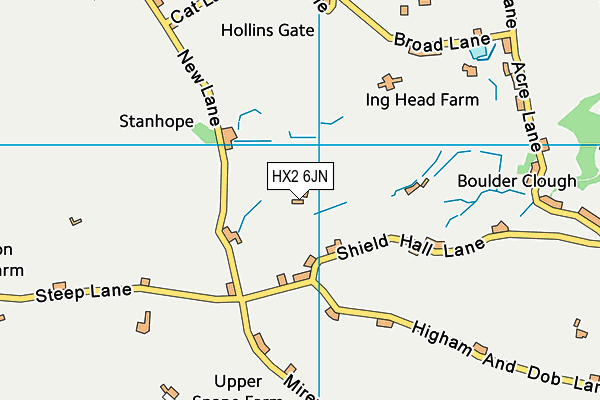 HX2 6JN map - OS VectorMap District (Ordnance Survey) HX2 6JN map - OS VectorMap District (Ordnance Survey)