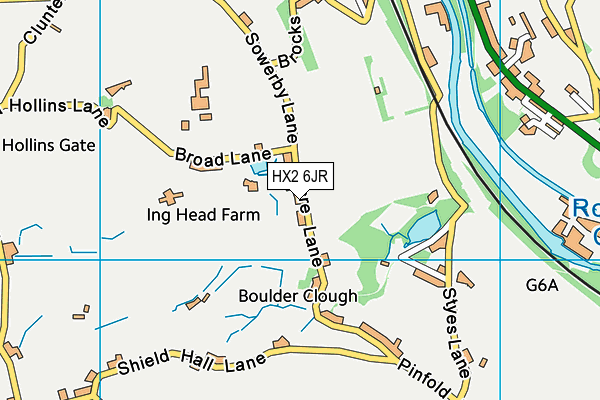 HX2 6JR map - OS VectorMap District (Ordnance Survey) HX2 6JR map - OS VectorMap District (Ordnance Survey)