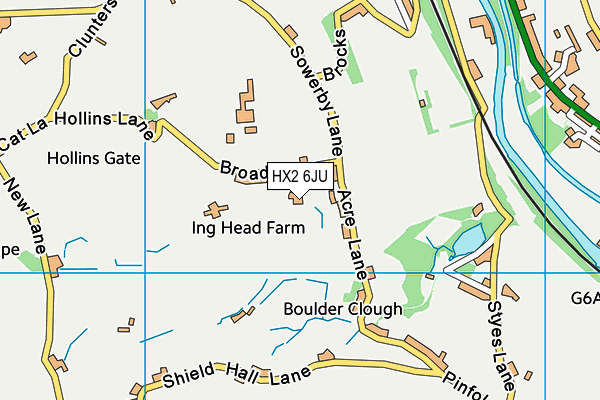HX2 6JU map - OS VectorMap District (Ordnance Survey) HX2 6JU map - OS VectorMap District (Ordnance Survey)