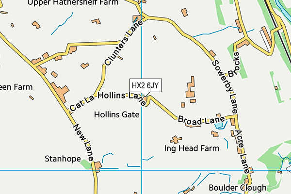 HX2 6JY map - OS VectorMap District (Ordnance Survey) HX2 6JY map - OS VectorMap District (Ordnance Survey)