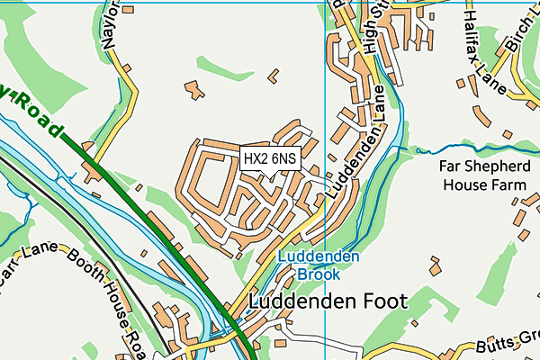 HX2 6NS map - OS VectorMap District (Ordnance Survey)