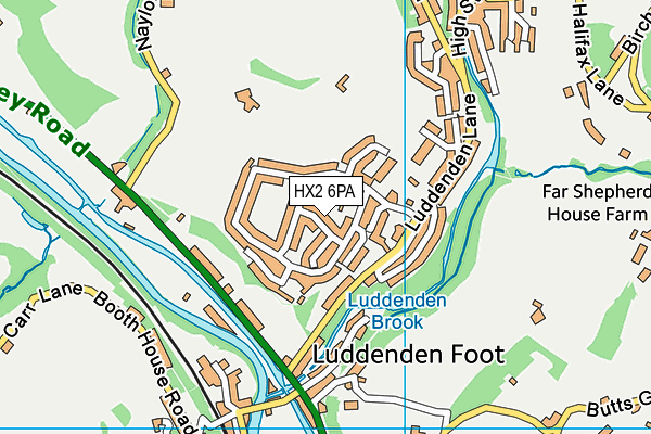 HX2 6PA map - OS VectorMap District (Ordnance Survey) HX2 6PA map - OS VectorMap District (Ordnance Survey)