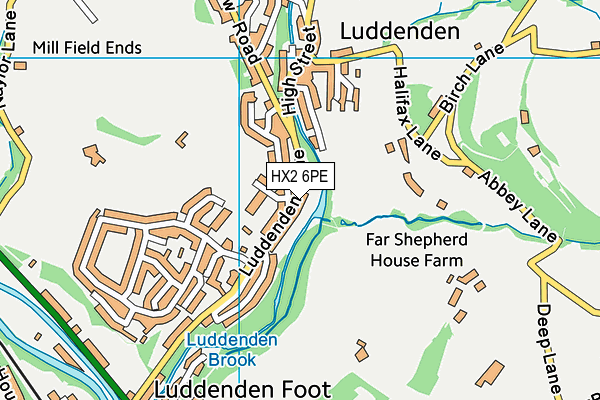 HX2 6PE map - OS VectorMap District (Ordnance Survey)