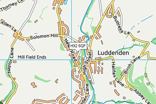 HX2 6QF map - OS VectorMap District (Ordnance Survey) HX2 6QF map - OS VectorMap District (Ordnance Survey)