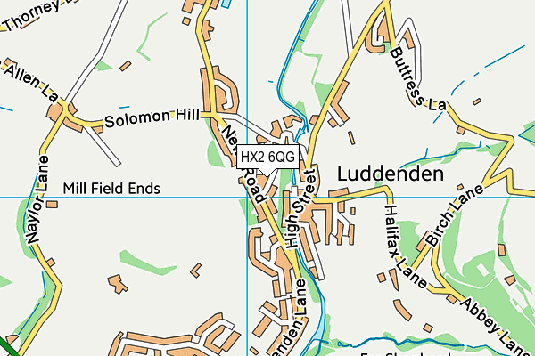 HX2 6QG map - OS VectorMap District (Ordnance Survey)