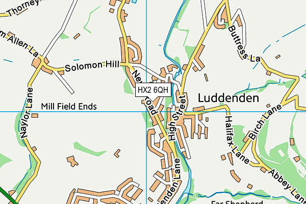 HX2 6QH map - OS VectorMap District (Ordnance Survey)