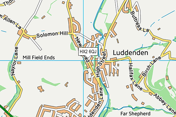 HX2 6QJ map - OS VectorMap District (Ordnance Survey) HX2 6QJ map - OS VectorMap District (Ordnance Survey)