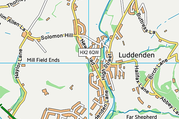 HX2 6QW map - OS VectorMap District (Ordnance Survey) HX2 6QW map - OS VectorMap District (Ordnance Survey)