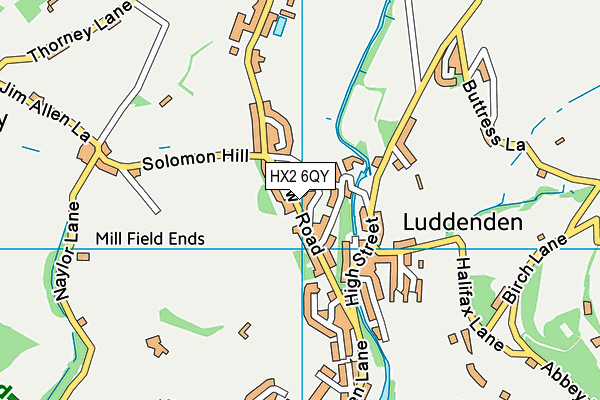 HX2 6QY map - OS VectorMap District (Ordnance Survey)