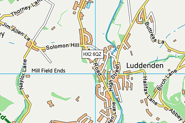 HX2 6QZ map - OS VectorMap District (Ordnance Survey)