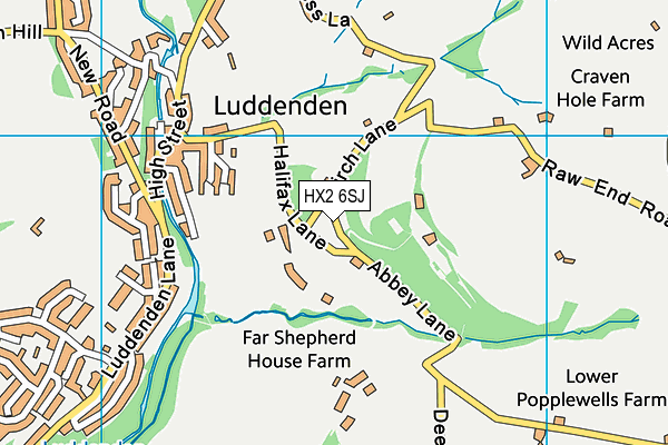 HX2 6SJ map - OS VectorMap District (Ordnance Survey) HX2 6SJ map - OS VectorMap District (Ordnance Survey)