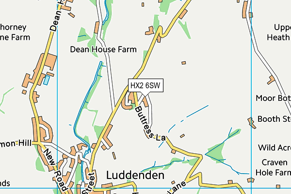 HX2 6SW map - OS VectorMap District (Ordnance Survey) HX2 6SW map - OS VectorMap District (Ordnance Survey)