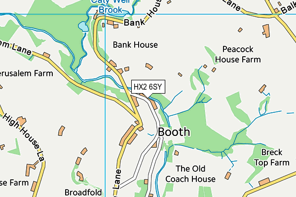 HX2 6SY map - OS VectorMap District (Ordnance Survey) HX2 6SY map - OS VectorMap District (Ordnance Survey)