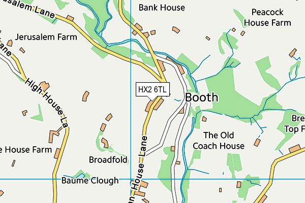 HX2 6TL map - OS VectorMap District (Ordnance Survey)