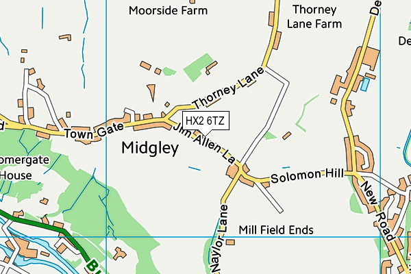 HX2 6TZ map - OS VectorMap District (Ordnance Survey)