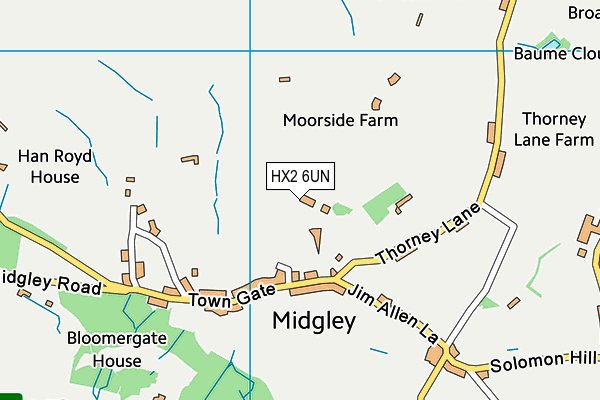 HX2 6UN map - OS VectorMap District (Ordnance Survey) HX2 6UN map - OS VectorMap District (Ordnance Survey)