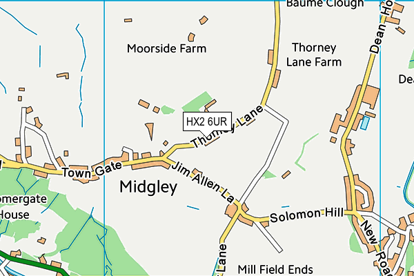 HX2 6UR map - OS VectorMap District (Ordnance Survey) HX2 6UR map - OS VectorMap District (Ordnance Survey)