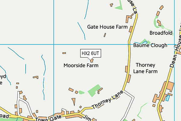 HX2 6UT map - OS VectorMap District (Ordnance Survey) HX2 6UT map - OS VectorMap District (Ordnance Survey)