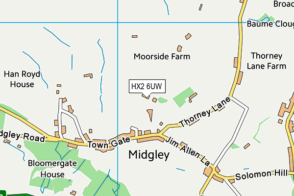 HX2 6UW map - OS VectorMap District (Ordnance Survey) HX2 6UW map - OS VectorMap District (Ordnance Survey)