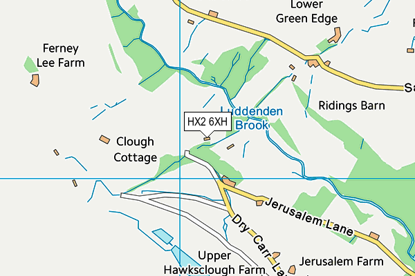 HX2 6XH map - OS VectorMap District (Ordnance Survey) HX2 6XH map - OS VectorMap District (Ordnance Survey)