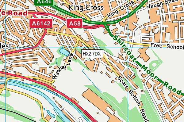 HX2 7DX map - OS VectorMap District (Ordnance Survey) HX2 7DX map - OS VectorMap District (Ordnance Survey)