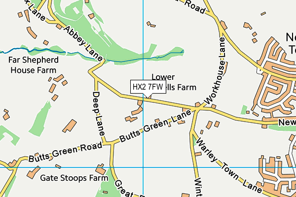 HX2 7FW map - OS VectorMap District (Ordnance Survey) HX2 7FW map - OS VectorMap District (Ordnance Survey)