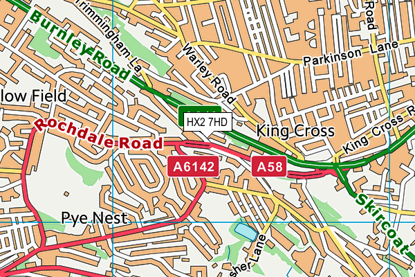 HX2 7HD map - OS VectorMap District (Ordnance Survey)