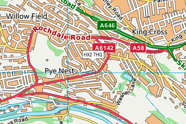 HX2 7HQ map - OS VectorMap District (Ordnance Survey) HX2 7HQ map - OS VectorMap District (Ordnance Survey)