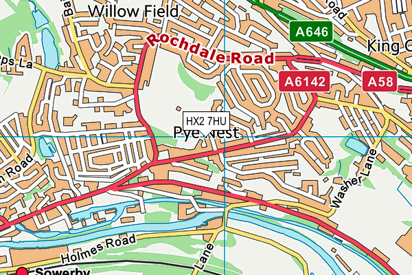 HX2 7HU map - OS VectorMap District (Ordnance Survey) HX2 7HU map - OS VectorMap District (Ordnance Survey)