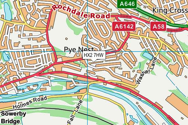 HX2 7HW map - OS VectorMap District (Ordnance Survey)