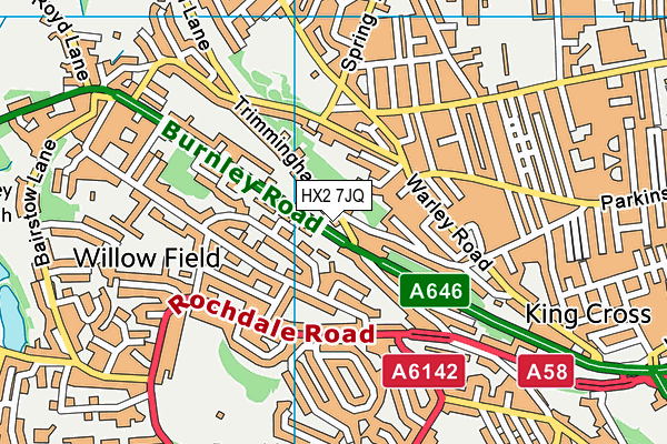 HX2 7JQ map - OS VectorMap District (Ordnance Survey) HX2 7JQ map - OS VectorMap District (Ordnance Survey)