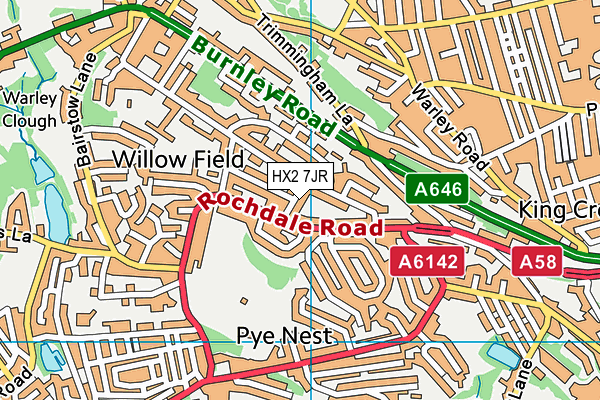 HX2 7JR map - OS VectorMap District (Ordnance Survey) HX2 7JR map - OS VectorMap District (Ordnance Survey)