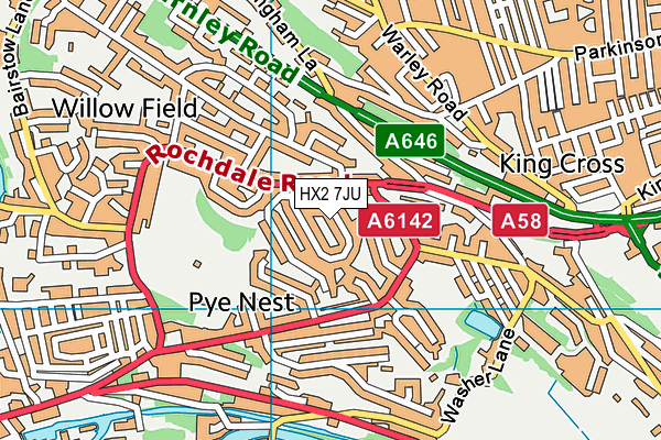 HX2 7JU map - OS VectorMap District (Ordnance Survey) HX2 7JU map - OS VectorMap District (Ordnance Survey)