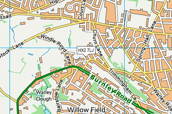 HX2 7LJ map - OS VectorMap District (Ordnance Survey) HX2 7LJ map - OS VectorMap District (Ordnance Survey)