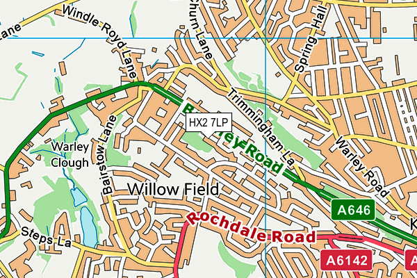 HX2 7LP map - OS VectorMap District (Ordnance Survey)