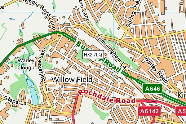 HX2 7LQ map - OS VectorMap District (Ordnance Survey) HX2 7LQ map - OS VectorMap District (Ordnance Survey)