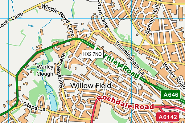 HX2 7NQ map - OS VectorMap District (Ordnance Survey) HX2 7NQ map - OS VectorMap District (Ordnance Survey)