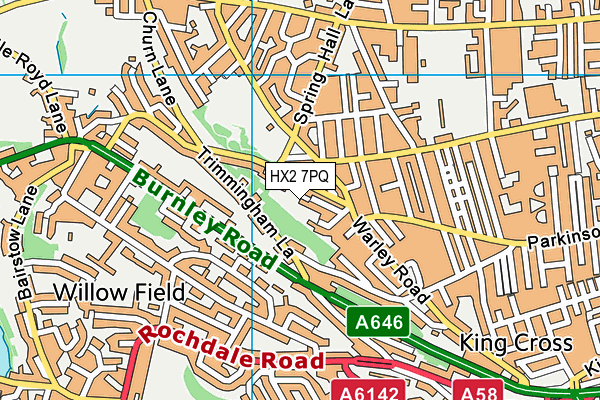 HX2 7PQ map - OS VectorMap District (Ordnance Survey) HX2 7PQ map - OS VectorMap District (Ordnance Survey)