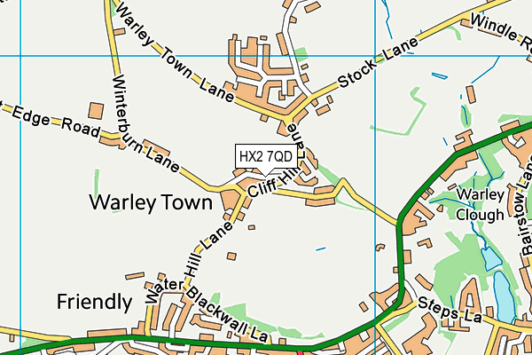 HX2 7QD map - OS VectorMap District (Ordnance Survey) HX2 7QD map - OS VectorMap District (Ordnance Survey)
