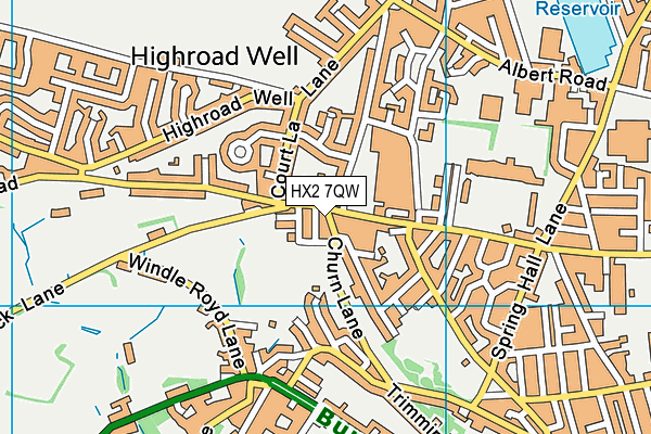 HX2 7QW map - OS VectorMap District (Ordnance Survey) HX2 7QW map - OS VectorMap District (Ordnance Survey)