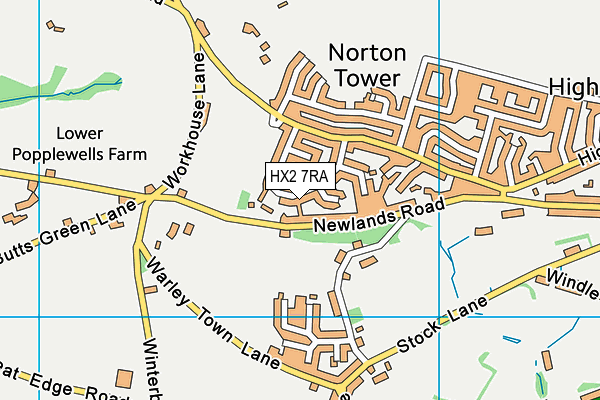 HX2 7RA map - OS VectorMap District (Ordnance Survey)
