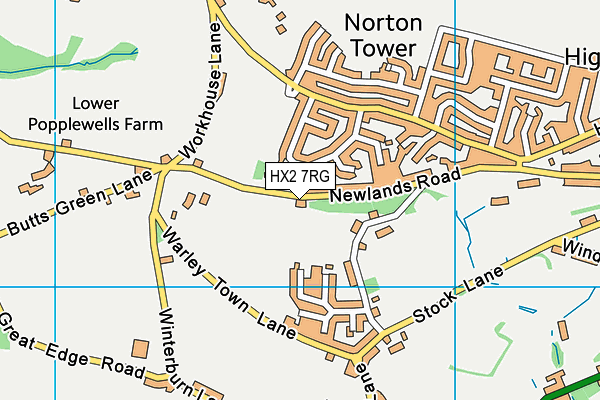 HX2 7RG map - OS VectorMap District (Ordnance Survey) HX2 7RG map - OS VectorMap District (Ordnance Survey)