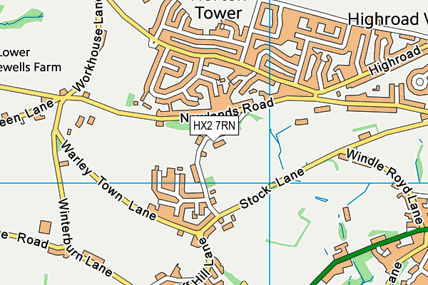 HX2 7RN map - OS VectorMap District (Ordnance Survey) HX2 7RN map - OS VectorMap District (Ordnance Survey)