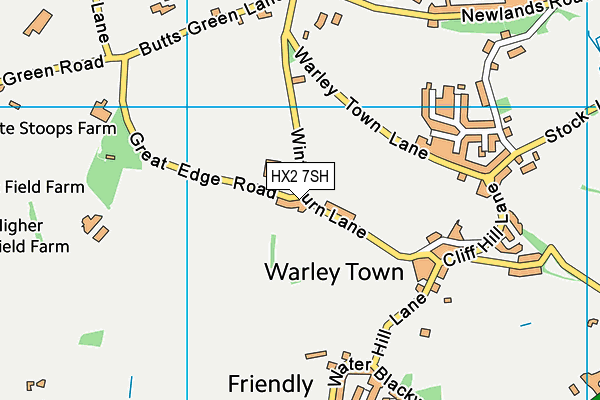 HX2 7SH map - OS VectorMap District (Ordnance Survey) HX2 7SH map - OS VectorMap District (Ordnance Survey)