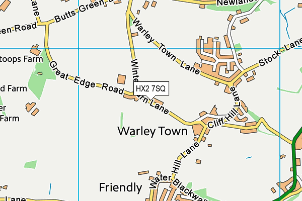 HX2 7SQ map - OS VectorMap District (Ordnance Survey)