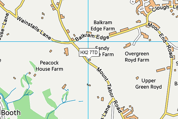 HX2 7TD map - OS VectorMap District (Ordnance Survey) HX2 7TD map - OS VectorMap District (Ordnance Survey)