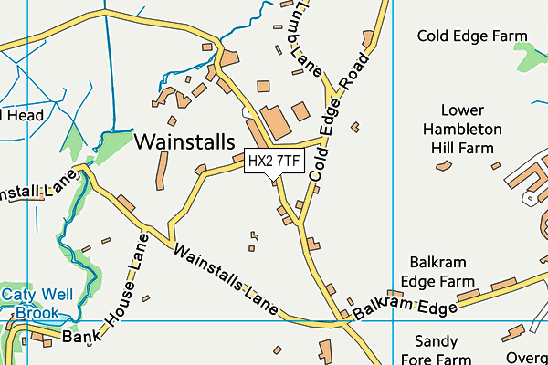 HX2 7TF map - OS VectorMap District (Ordnance Survey) HX2 7TF map - OS VectorMap District (Ordnance Survey)