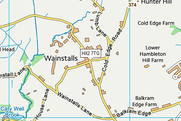 HX2 7TG map - OS VectorMap District (Ordnance Survey) HX2 7TG map - OS VectorMap District (Ordnance Survey)