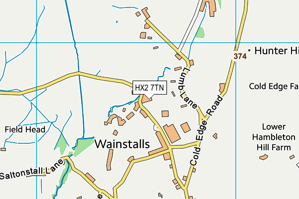 HX2 7TN map - OS VectorMap District (Ordnance Survey) HX2 7TN map - OS VectorMap District (Ordnance Survey)